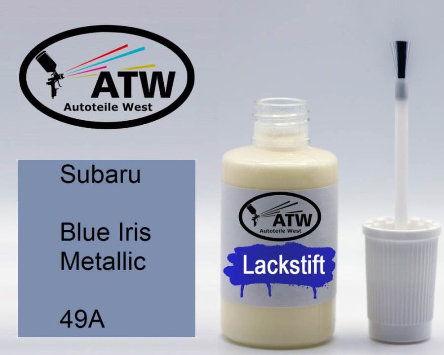 Subaru, Blue Iris Metallic, 49A: 20ml Lackstift, von ATW Autoteile West.